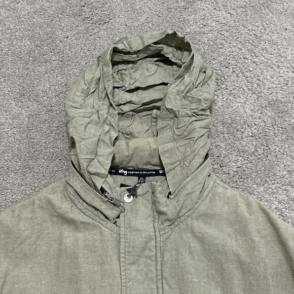 LRG Lifted Research Group Woven Jacket Mens 2XL Hooded Zip Up Snap Green - Picture 6 of 7